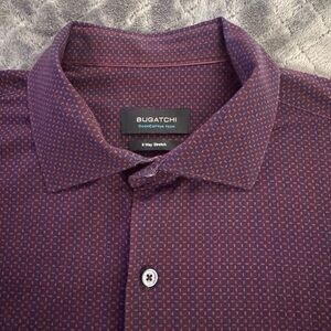 Bugatchi Men's Burgundy Button Down Shirt